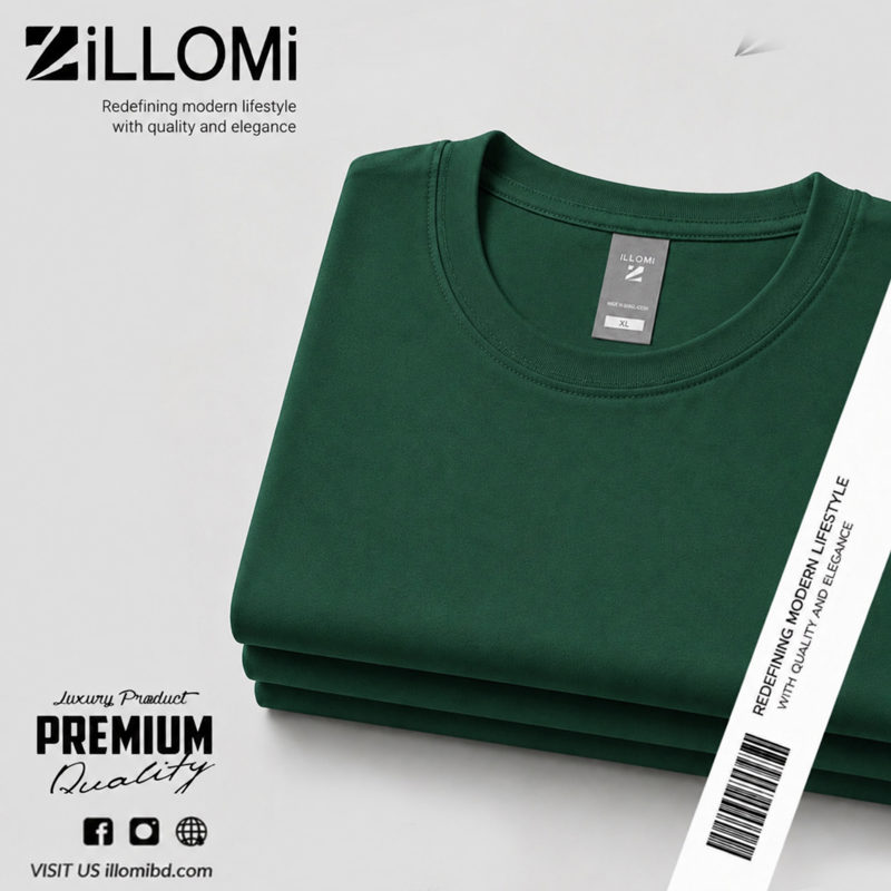 Solid-T-shirt-Cotton-Olive Green image 4