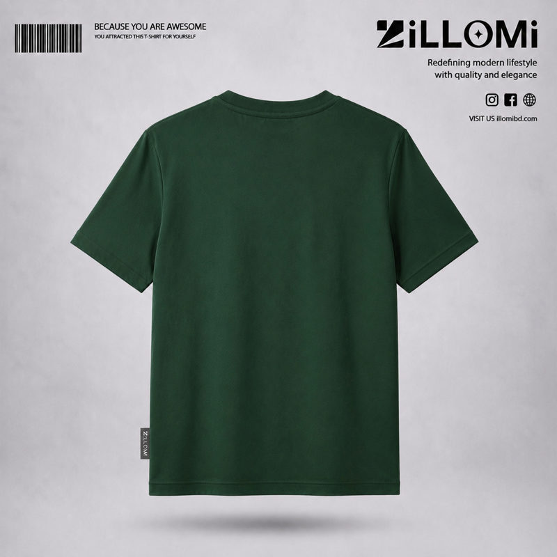 Solid-T-shirt-Cotton-Olive Green image 2