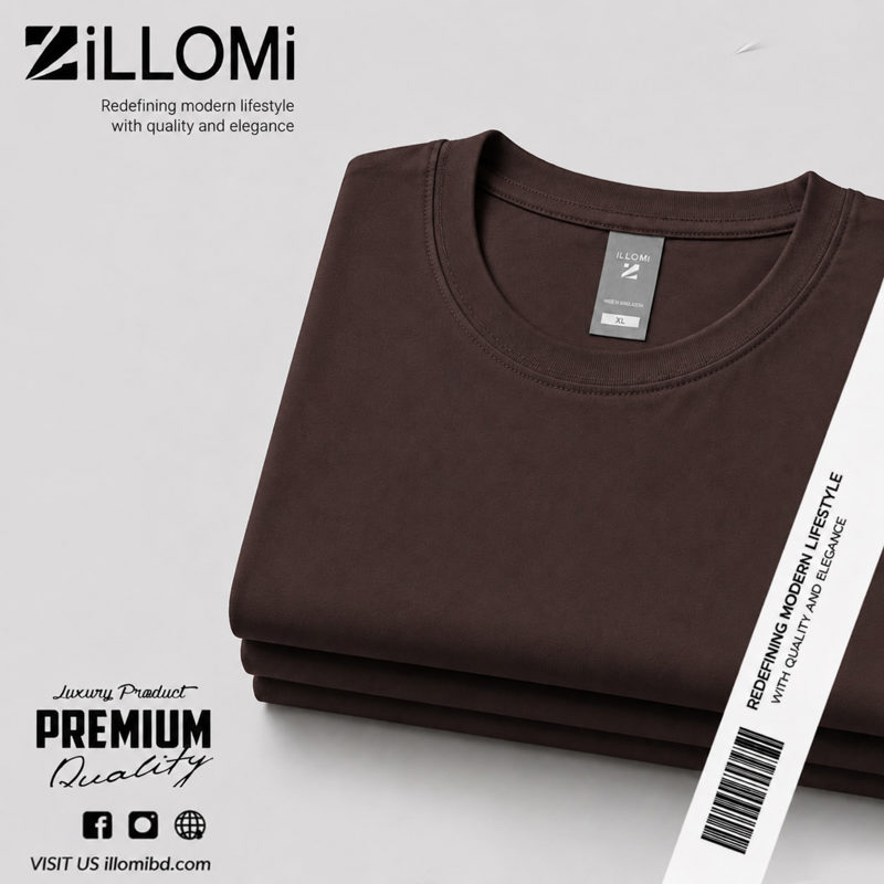 Solid-T-shirt-Cotton-Chocolate image 2