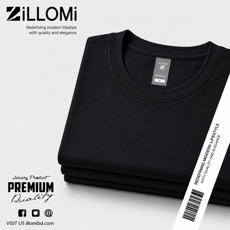 Solid-T-shirt-Cotton-Black image 4