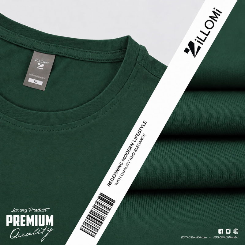 Solid-T-shirt-Cotton-Olive Green image 3