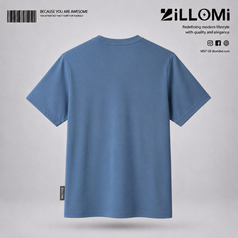 Solid-T-shirt-Cotton-Dusty Blue image 3